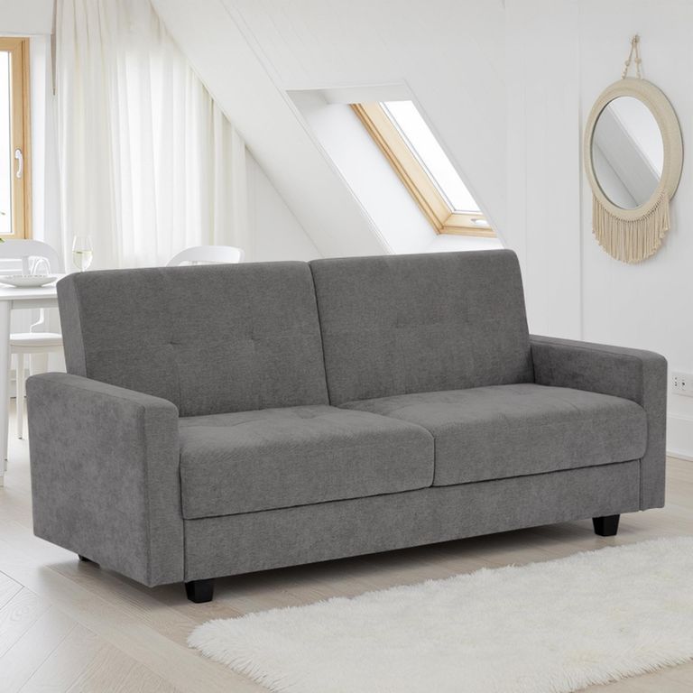 Hive Click Clack Sofa Bed - Grey Fabric - 3 Seater