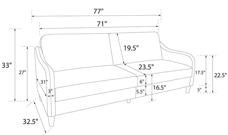 Jack Linen Fabric 2 Seater Sprung Sofa Bed - 2148929UK