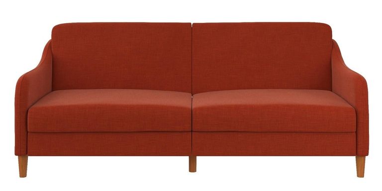 Jack Orange Linen Fabric 2 Seater Sprung Sofa Bed - Linen - 2148729UK