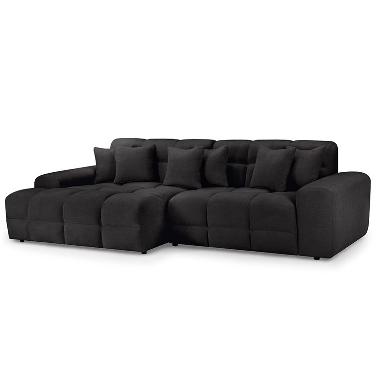 Jacob Corner Sofa - Black Fabric - LHF
