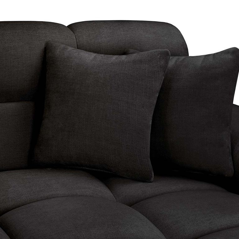 Jacob Corner Sofa - Black Fabric - LHF