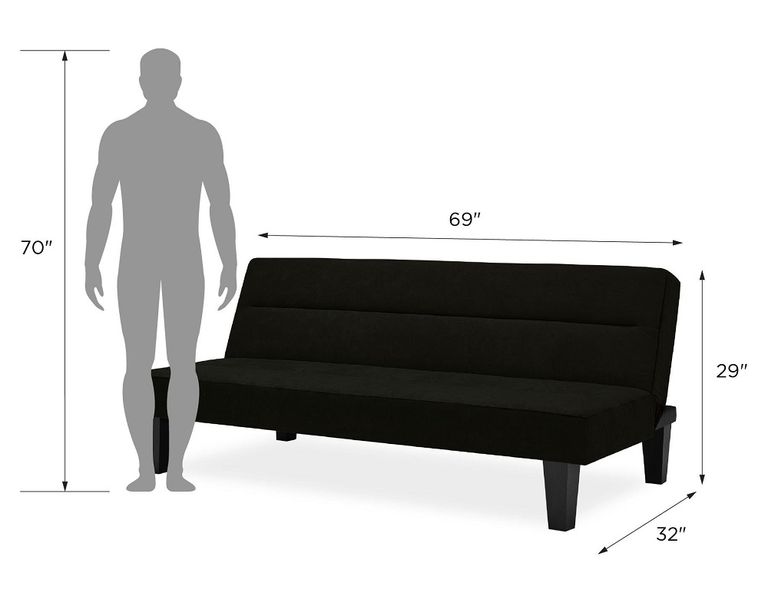 Keith Futon Velvet Fabric 2 Seater Sofa Bed - 2005019UK