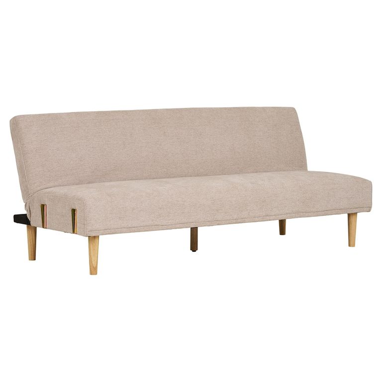 Kells Click Clack Sofa Bed - Sand Fabric - Natural Legs