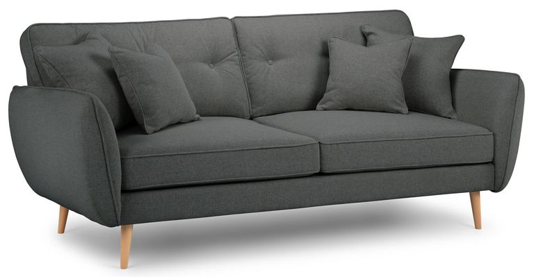 Kendal Charcoal Fabric 3 Seater Sofa