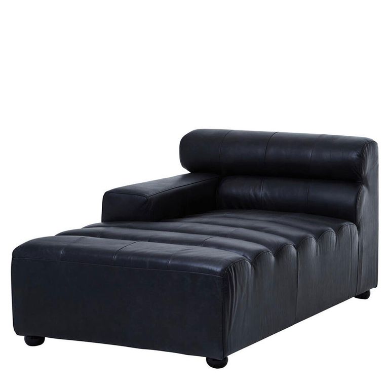 King Chaise - Distressed Slate Grey Leather - Modular - RHF