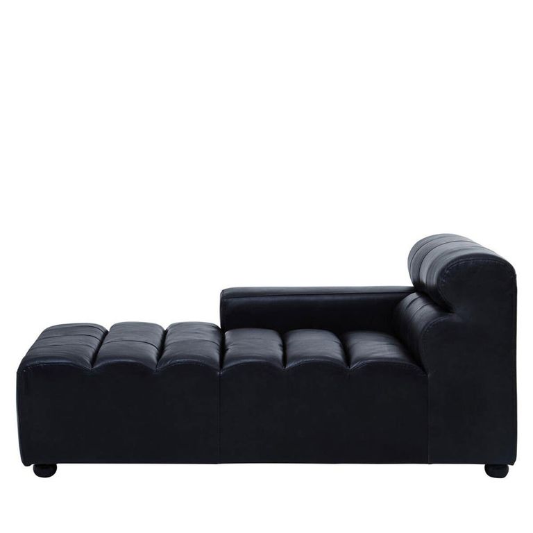 King Chaise - Distressed Slate Grey Leather - Modular - RHF