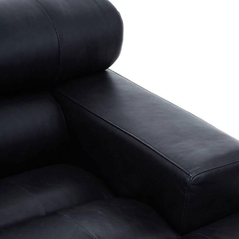 King Sofa - Distressed Slate Grey Leather - LHF