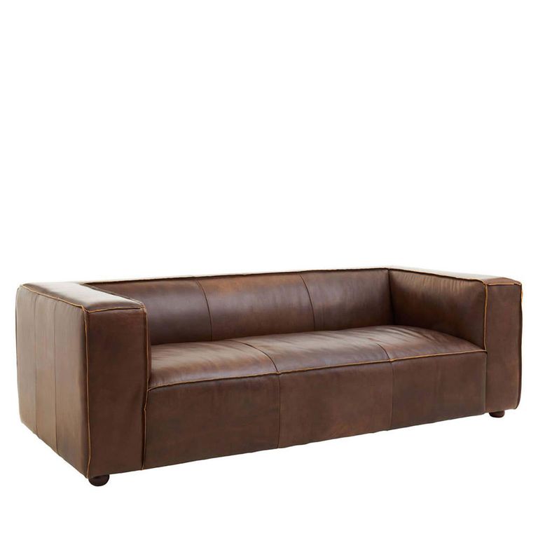 King Sofa - 3 Seater - Brown Leather - Mexico