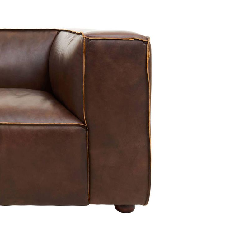 King Sofa - 3 Seater - Brown Leather - Mexico