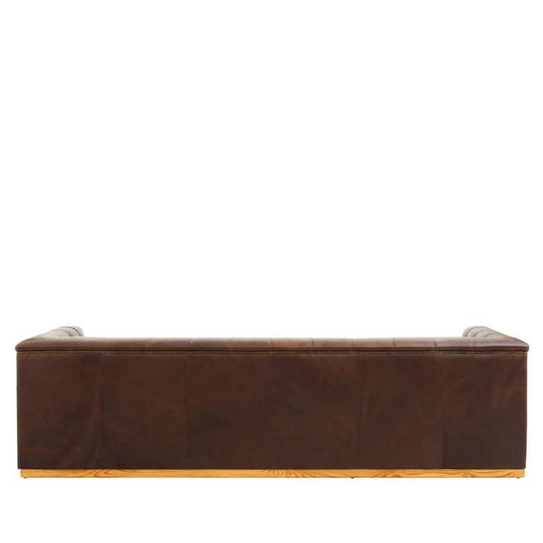 King Sofa - 3 Seater - Brown Tufted Leather - Mexico