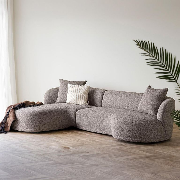 Kingston Lounge Sofa - Brown Fabric - LHF