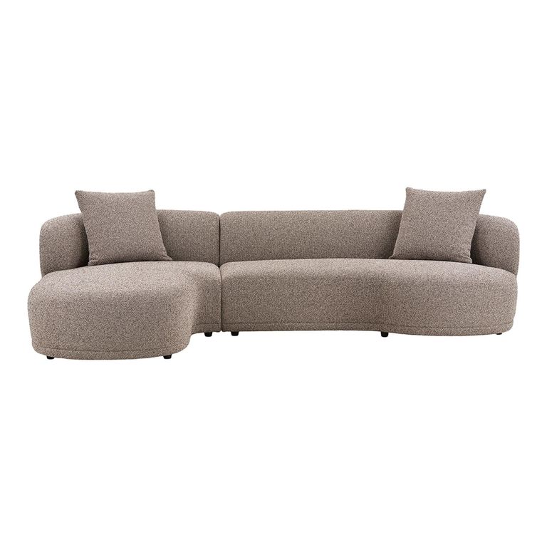 Kingston Lounge Sofa - Brown Fabric - LHF