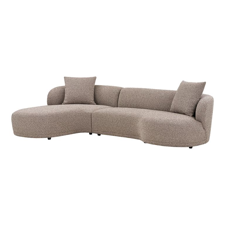 Kingston Lounge Sofa - Brown Fabric - LHF