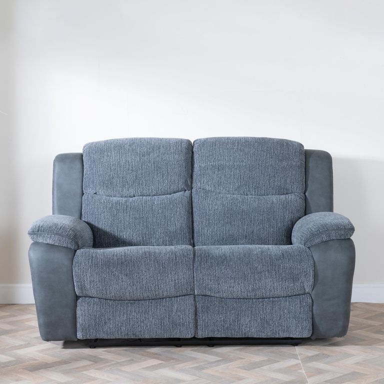 Legend Grey Fabric 2 Seater Recliner Sofa