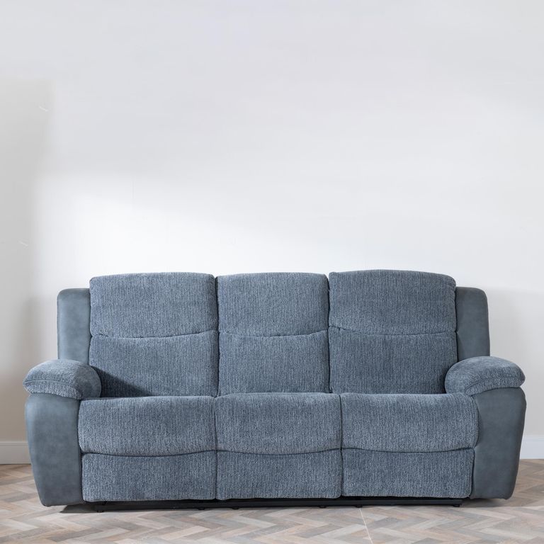 Legend Grey Fabric 3 Seater Recliner Sofa