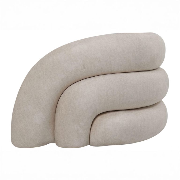 Casa Sofa - Cream Velvet Fabric - Curved - 2 Seater