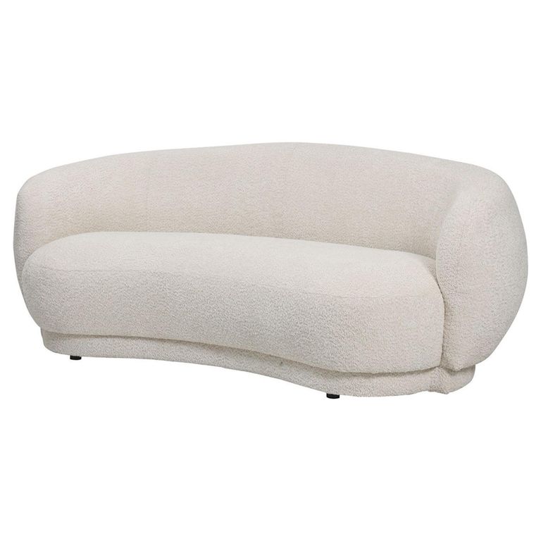 Waverley Sofa - Cream Boucle Fabric - Curved - 2 Seater