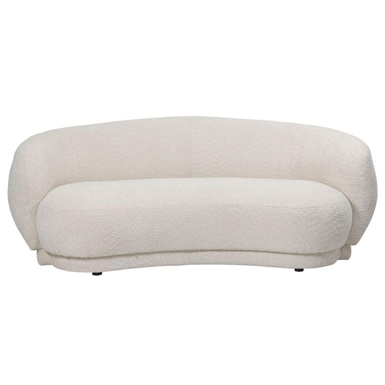 Waverley Sofa - Cream Boucle Fabric - Curved - 2 Seater