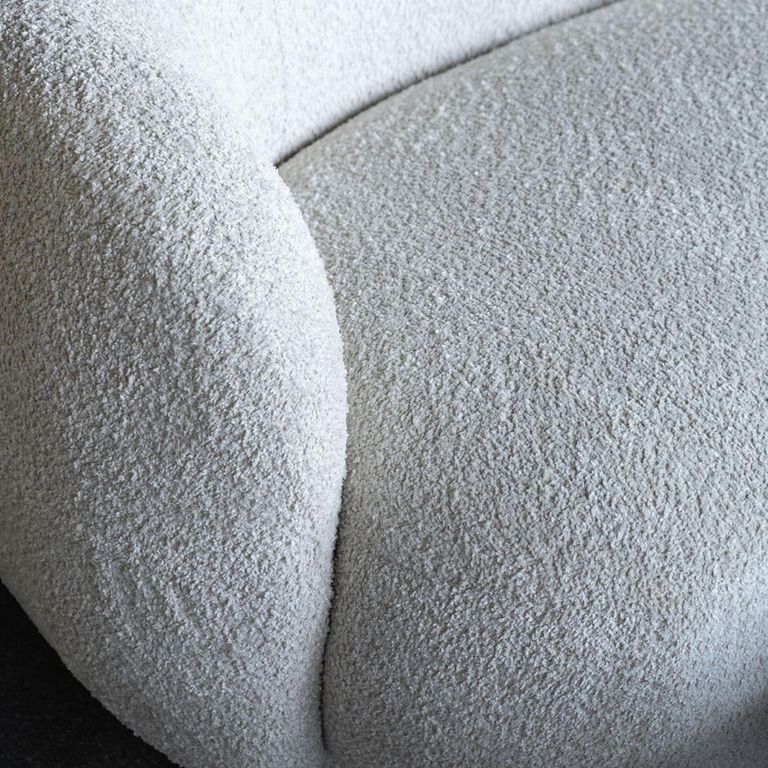 Waverley Sofa - Cream Boucle Fabric - Curved - 2 Seater