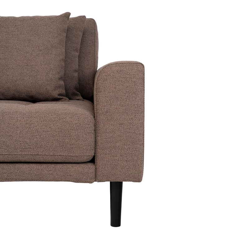 Lido Lounge Sofa - Brown - Fabric - Black Legs - LHF
