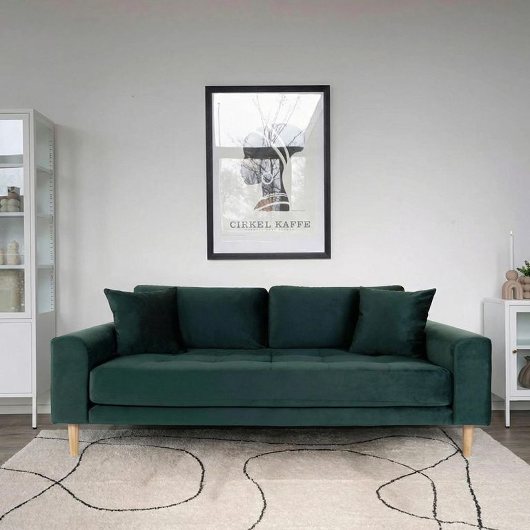 Lido Sofa - 2.5 Seater - Dark Green - Fabric