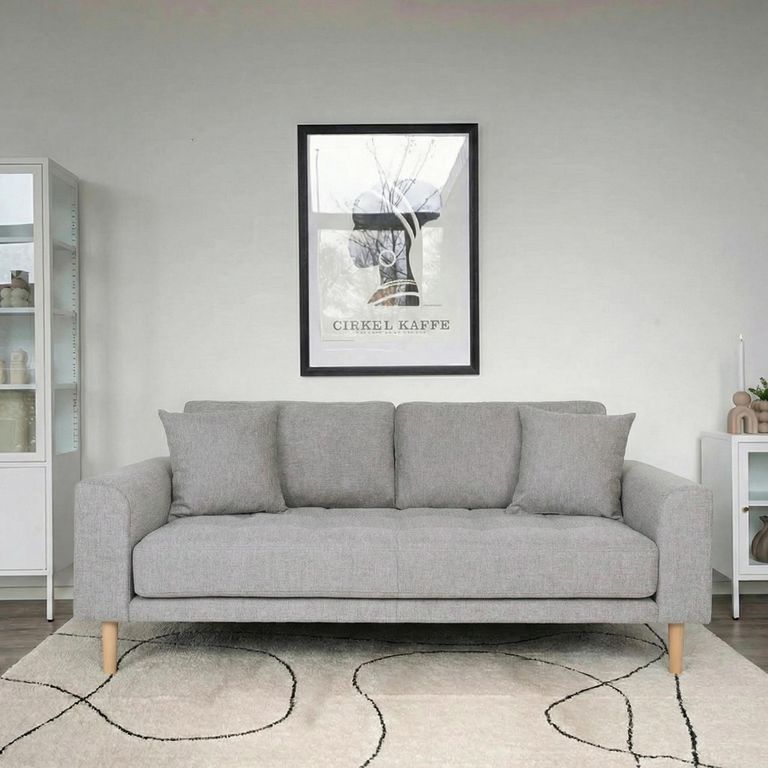 Lido Sofa - 2.5 Seater - Light Grey - Fabric