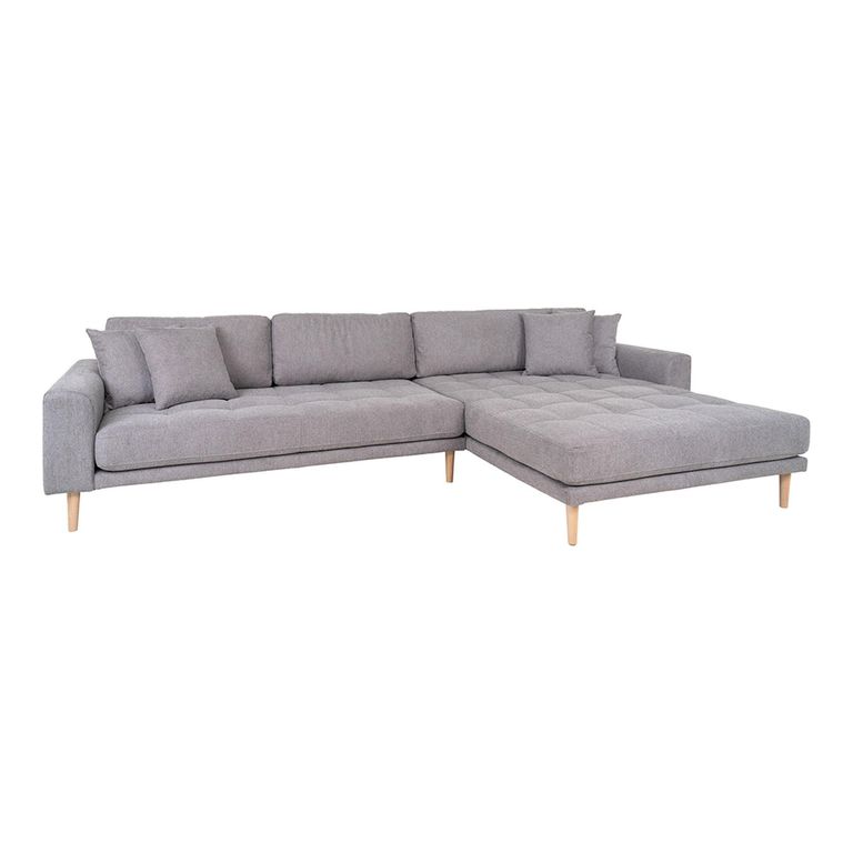 Lido Lounge Sofa - Light Grey - Fabric - Natural Legs - RHF