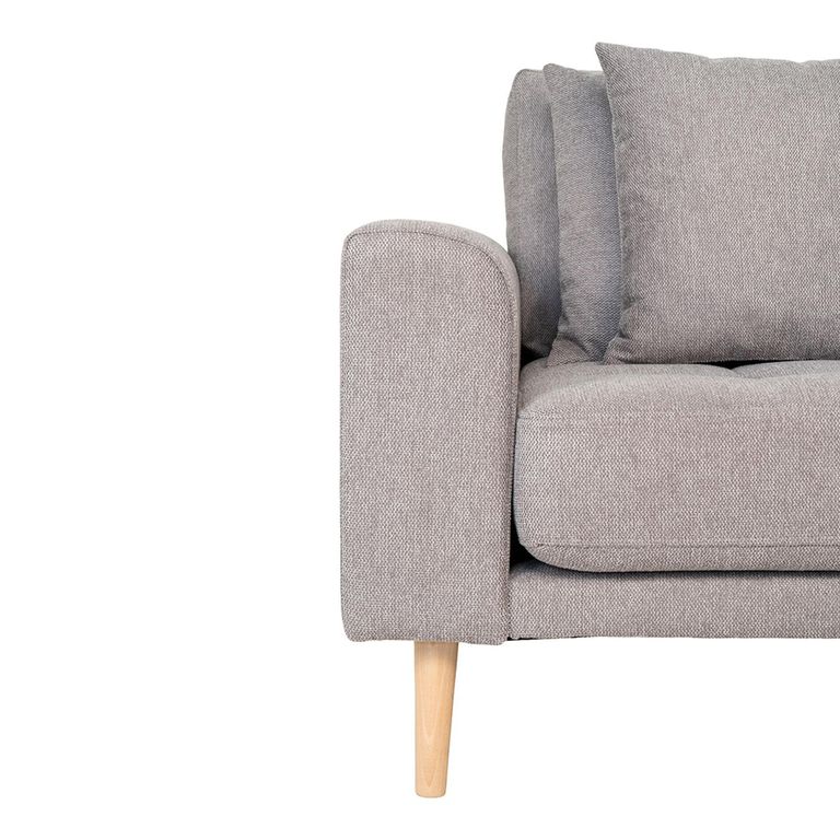Lido Lounge Sofa - Light Grey - Fabric - Natural Legs - RHF