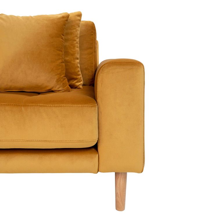 Lido Lounge Sofa - Mustard - Fabric - Natural Legs - LHF