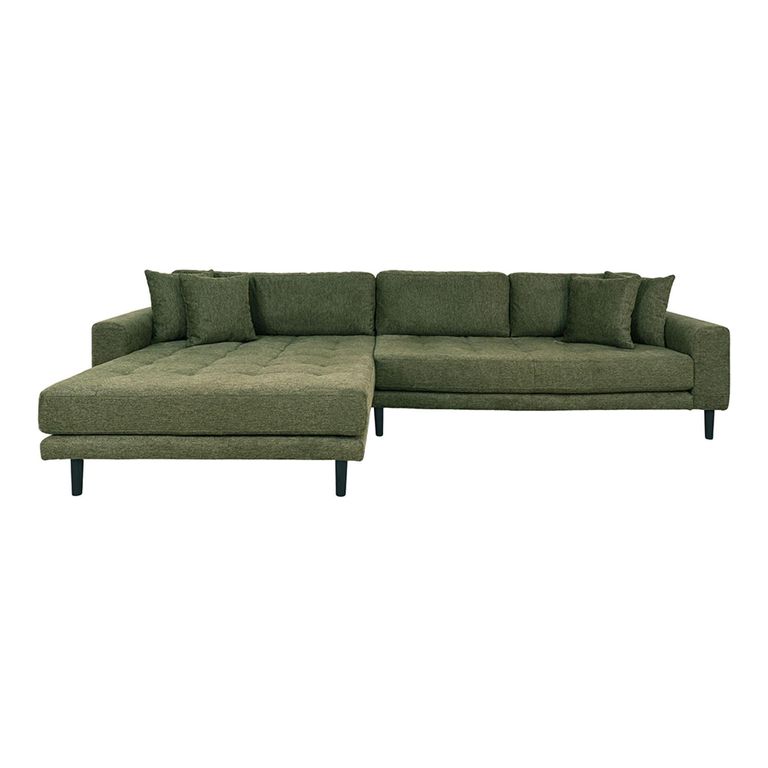 Lido Lounge Sofa - Stone - Fabric - Black Legs - RHF