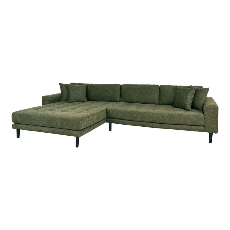 Lido Lounge Sofa - Stone - Fabric - Black Legs - RHF