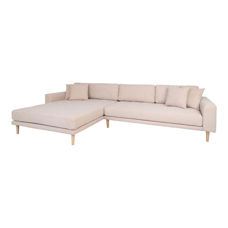 Lido Lounge Sofa - Sand - Fabric - Natural Legs - LHF