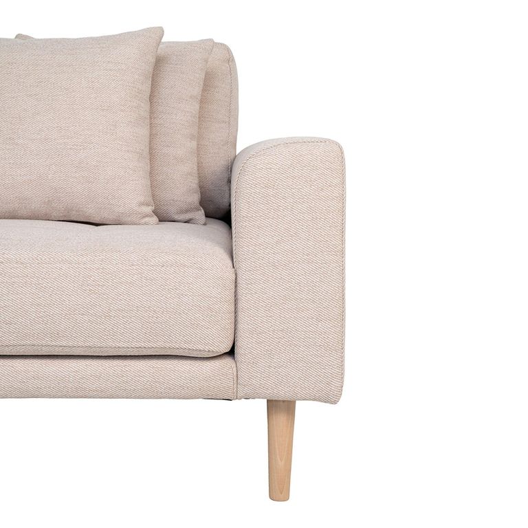 Lido Lounge Sofa - Sand - Fabric - Natural Legs - LHF