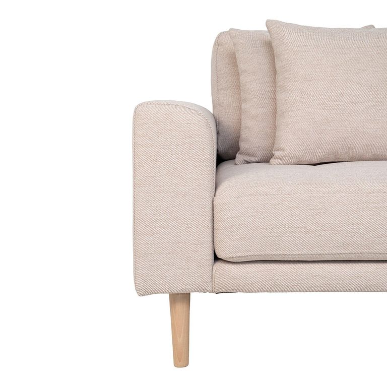 Lido Lounge Sofa - Sand - Fabric - Natural Legs - RHF