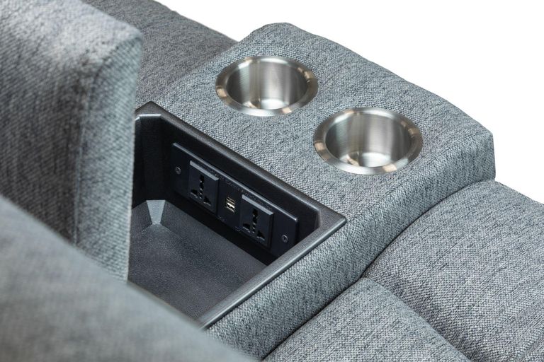 Linden Recliner Sofa - Grey Fabric - 2 Seater