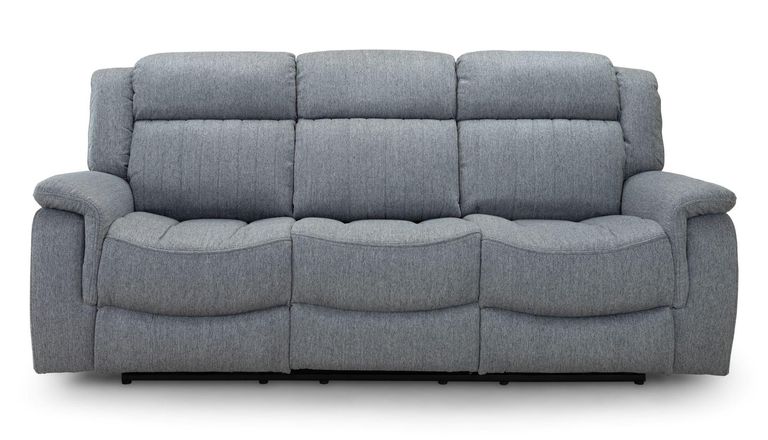 Linden Recliner Sofa - Grey Fabric - 3 Seater