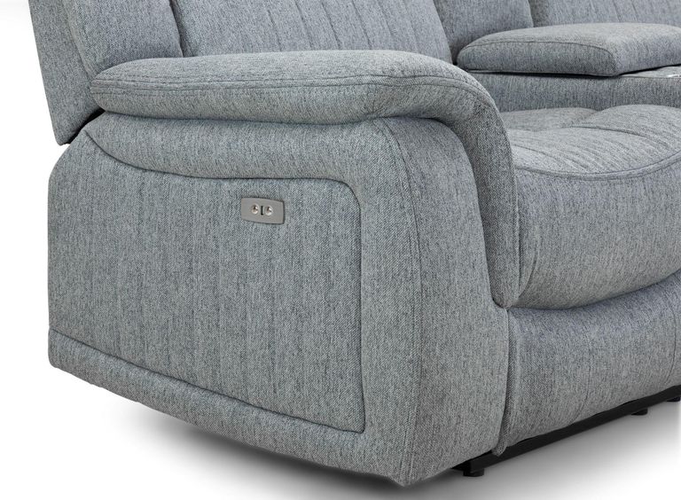 Linden Recliner Sofa - Grey Fabric - 3 Seater
