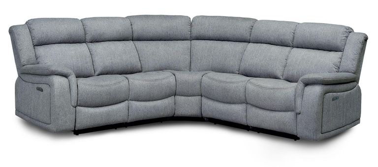 Linden Recliner Corner Sofa Set - Grey Fabric - Large - 2 Corner 2