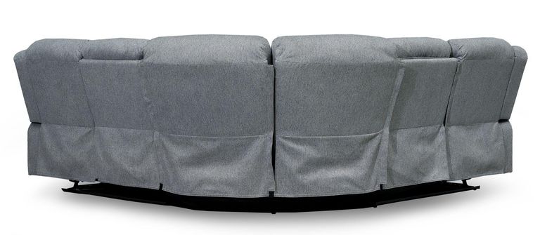 Linden Recliner Corner Sofa Set - Grey Fabric - Large - 2 Corner 2