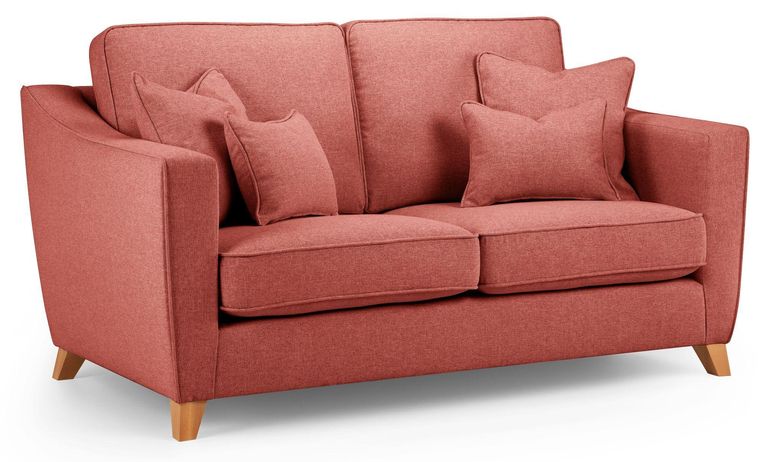 Linnet Coral Fabric 2 Seater Sofa