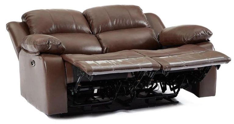 London Brown Leather 2 Seater Recliner Sofa