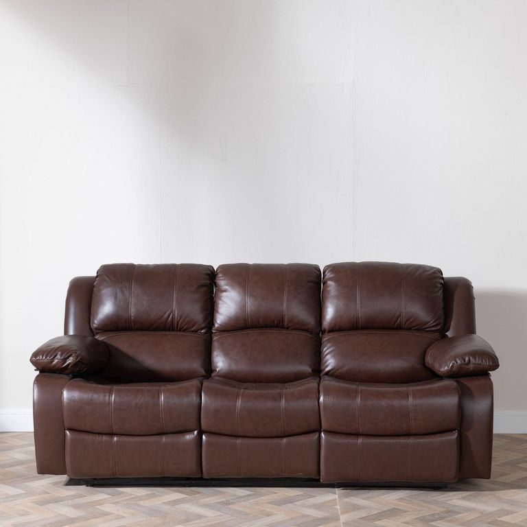 London Brown Leather Recliner Sofa Set