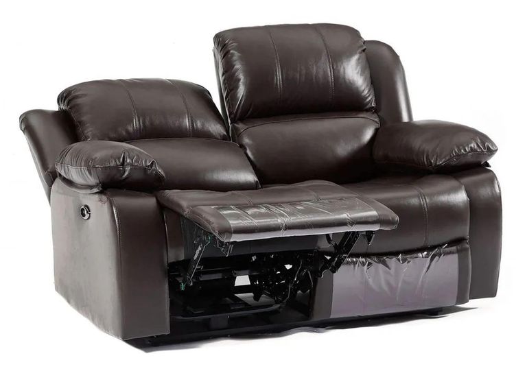 London Burgundy Leather 2 Seater Recliner Sofa