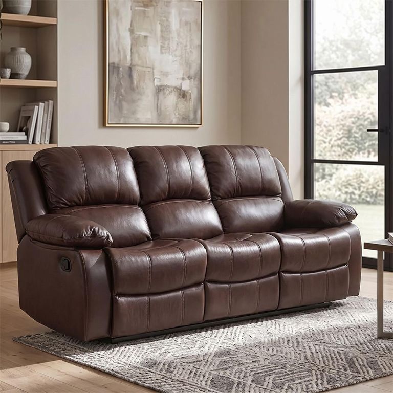 London Recliner Sofa - 3 Seater - Brown Leather
