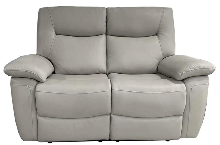 Lucia Recliner Sofa - Pearl Grey Leather - 2 Seater