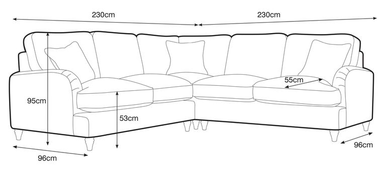 Manhattan Apricot Fabric 2 Corner 2 Sofa