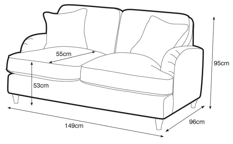Manhattan Apricot Fabric 2 Seater Sofa