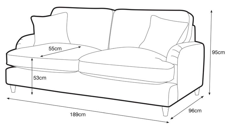 Manhattan Apricot Fabric 3 Seater Sofa