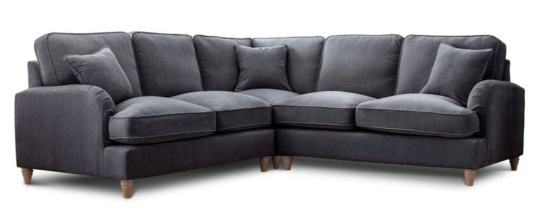 Manhattan Charcoal Fabric 2 Corner 2 Sofa