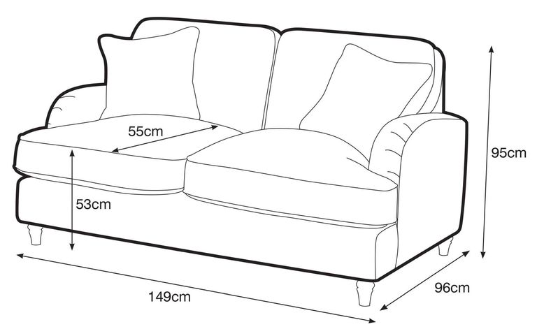 Manhattan Charcoal Fabric 2 Seater Sofa